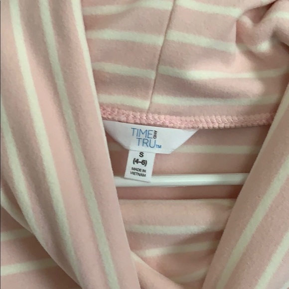 Funnel neck sweatshirt (pink and white stripes) - Picture 2 of 2
